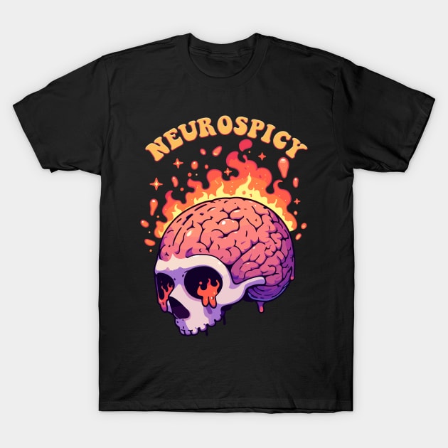 neurospicy drippy skull T-Shirt by hunnydoll
